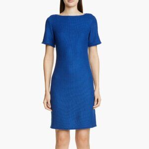 St. John Gridded Texture Knit Sheath Dress